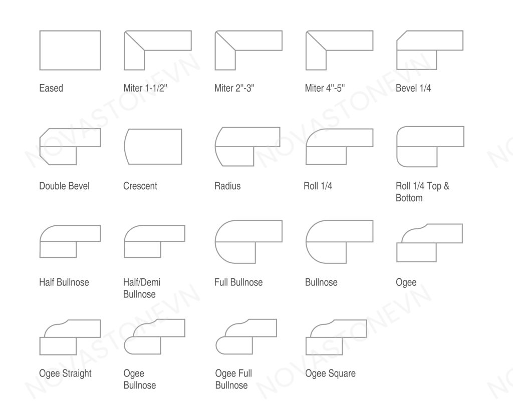 nova stone vietnam is capable of producing a wide variety of premium laminated edge profiles