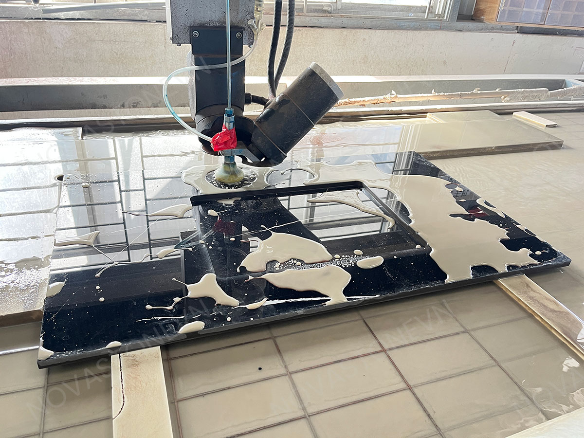 nove stone vietnam Precision Waterjet Systems prevent edge chipped when cutting some fragile stone material