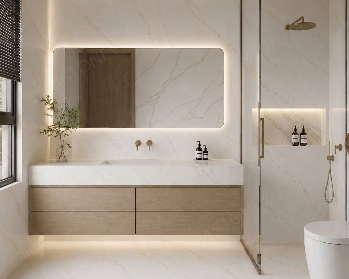 nv1041 quartz slab for Hotel vanity programs