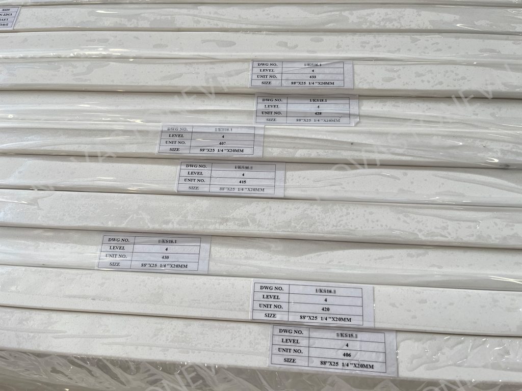 Nova stone customized labeling system helps installers quickly identify corresponding pieces on-site, potentially reducing installation time by approximately 30%. More importantly, the labeling process allows missing SKUs or packaging inconsistencies to be identified before shipment