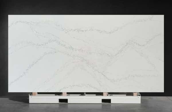 NV760 Carrara White Hygienic Impact Resistant Quartz Countertop Stone Slab Samples Support