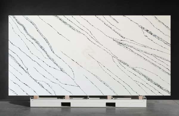 NV1003 Twill Lines Gold Grain Quartz Stone Slab Advanced Factory Production Line