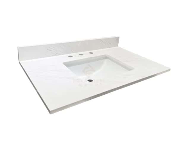 37“ Made in Vietnam Customized Bathroom Quartz Vanity Top