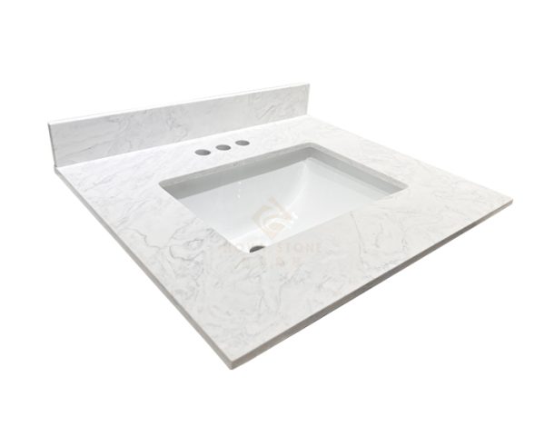 25“ Engineered Stone Bathroom Vanity Top with Single Sink
