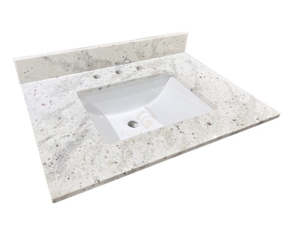 31" Customized Natural Stone Crystal White Marble Bathroom Vanity Top