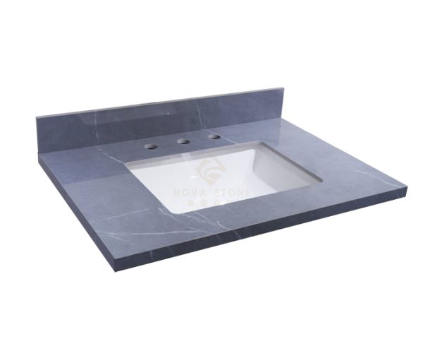 31 in Light Grey Porcelain Glazed Sintered Stone Bathroom Vanity Top