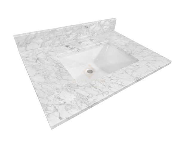 31" Customized Natural Stone Lux Marble Bathroom Vanity Top