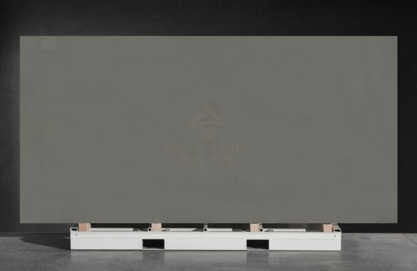 NV363 Solid Dark Grey Custom Quartz Anti-discoloration Dining Tables Top Quartz Stone Slabs