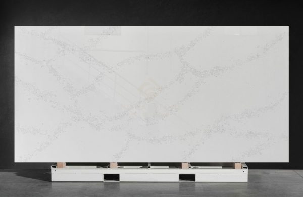 NV1007 Graphic CAD Design Affordable Carrara Light Texture White Quartz Stone Slab