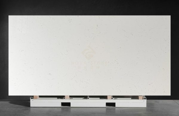 NV741 Sought After Cost-effective Carrara Light Veins Floral Minimalism White Quartz Stone Slab
