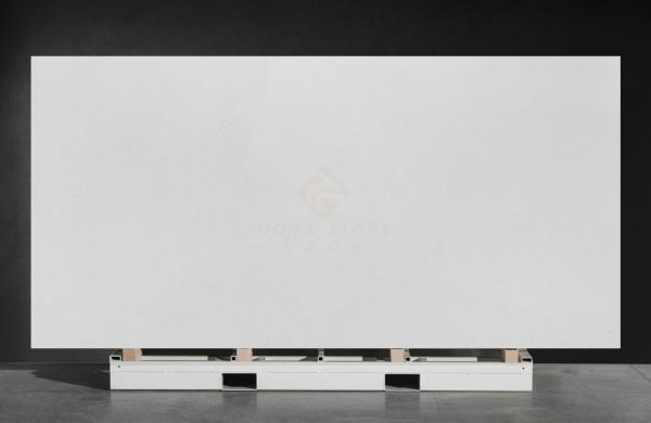 NV607 Light Floral Texture Low-maintenance Beige White Quartz Stone Slab